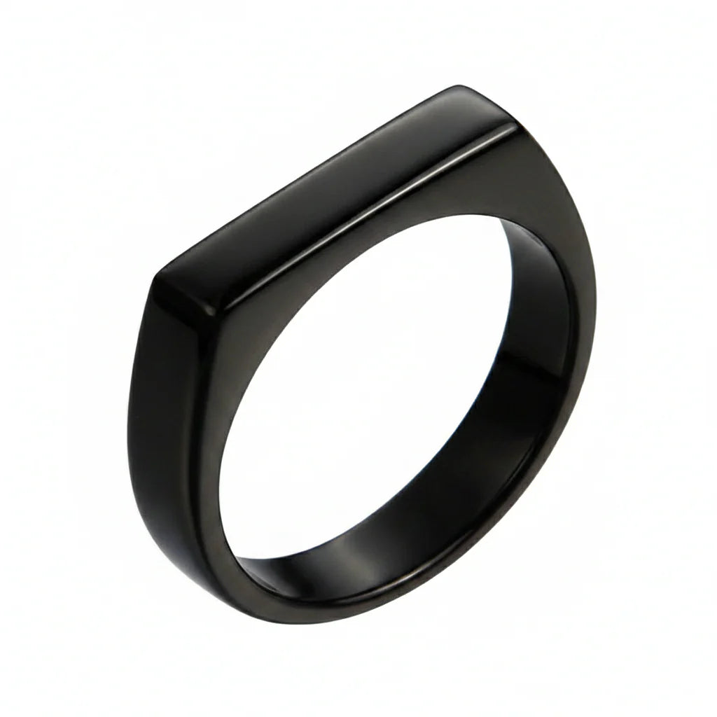 Black signet Minimal Ring