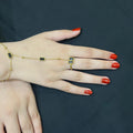 Minimalist Design Bracelet Ring Set in Gold Plated Stainless Steel Finish