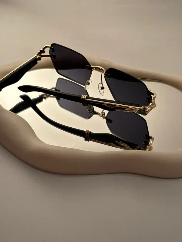 Men's Vintage Fashion Glasses with -Glare & Wood Grain Frame