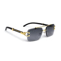 Men's Metal Square Frameless Double Bar Vintage High-Quality