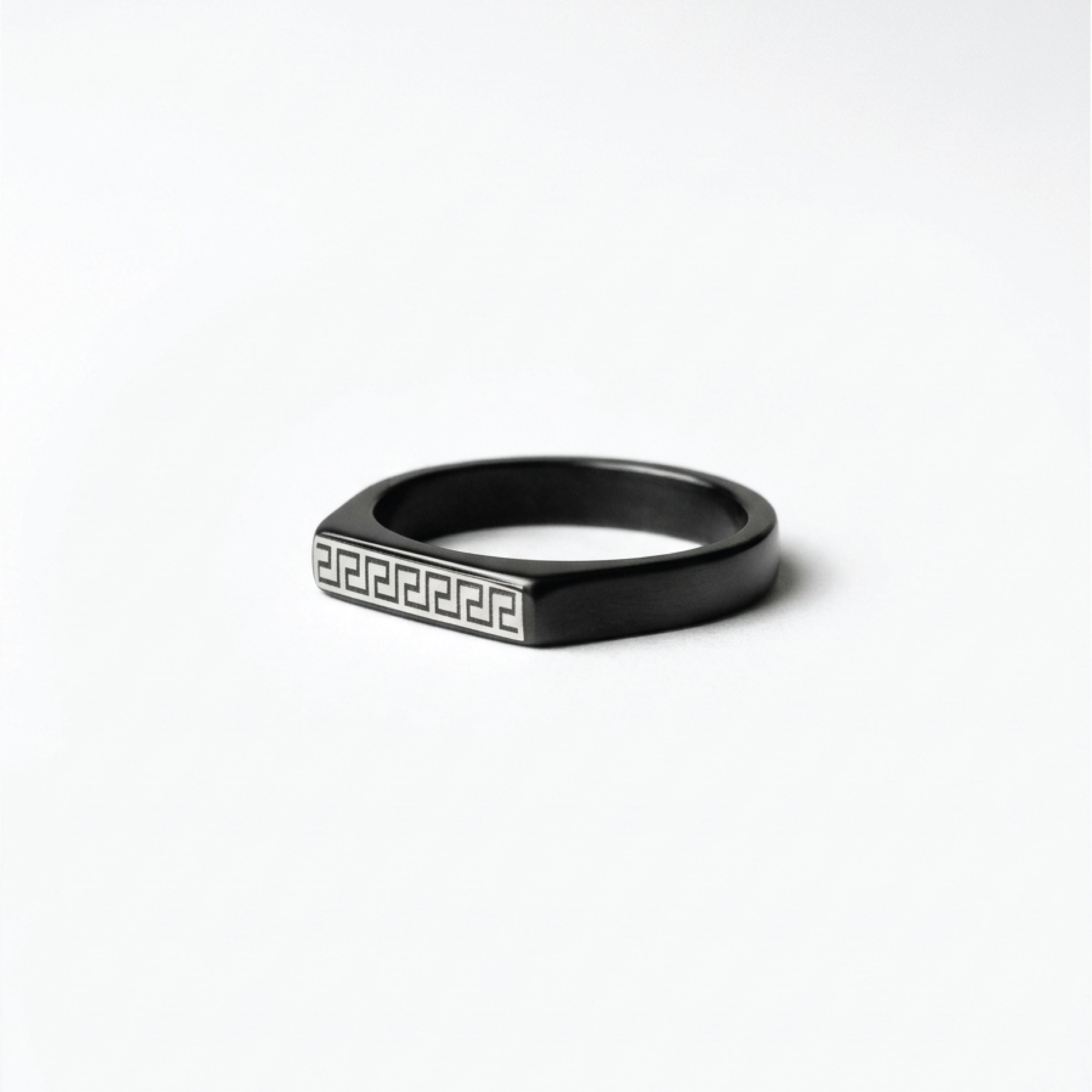 Elysian Greek Key Ring for men's