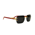 Men's Metal Square Frameless Double Bar Vintage High-Quality
