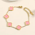 Clover Charm Bracelet (Pink)