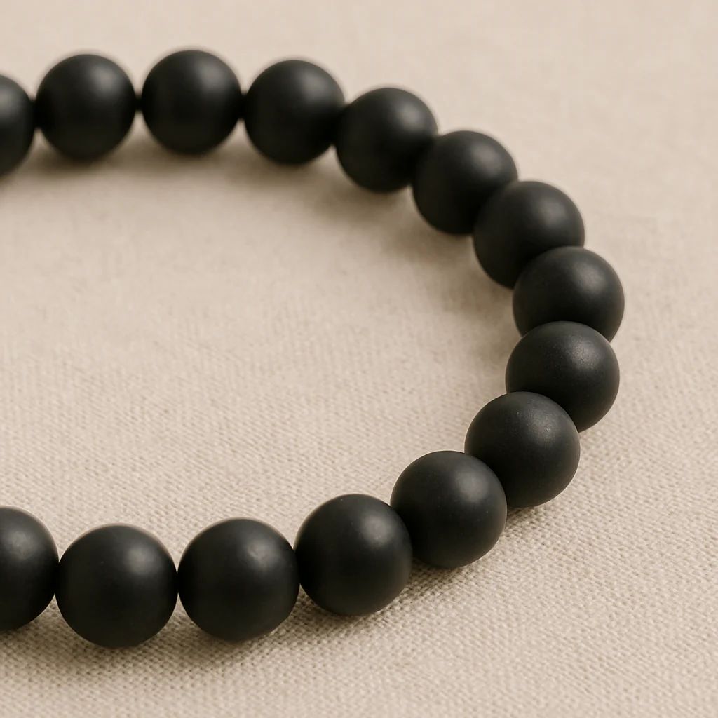 Black Onyx Bracelet Matte Round Size 8mm 10mm 7.5" Length