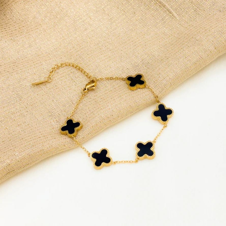 Clover Charm Bracelet (Black)